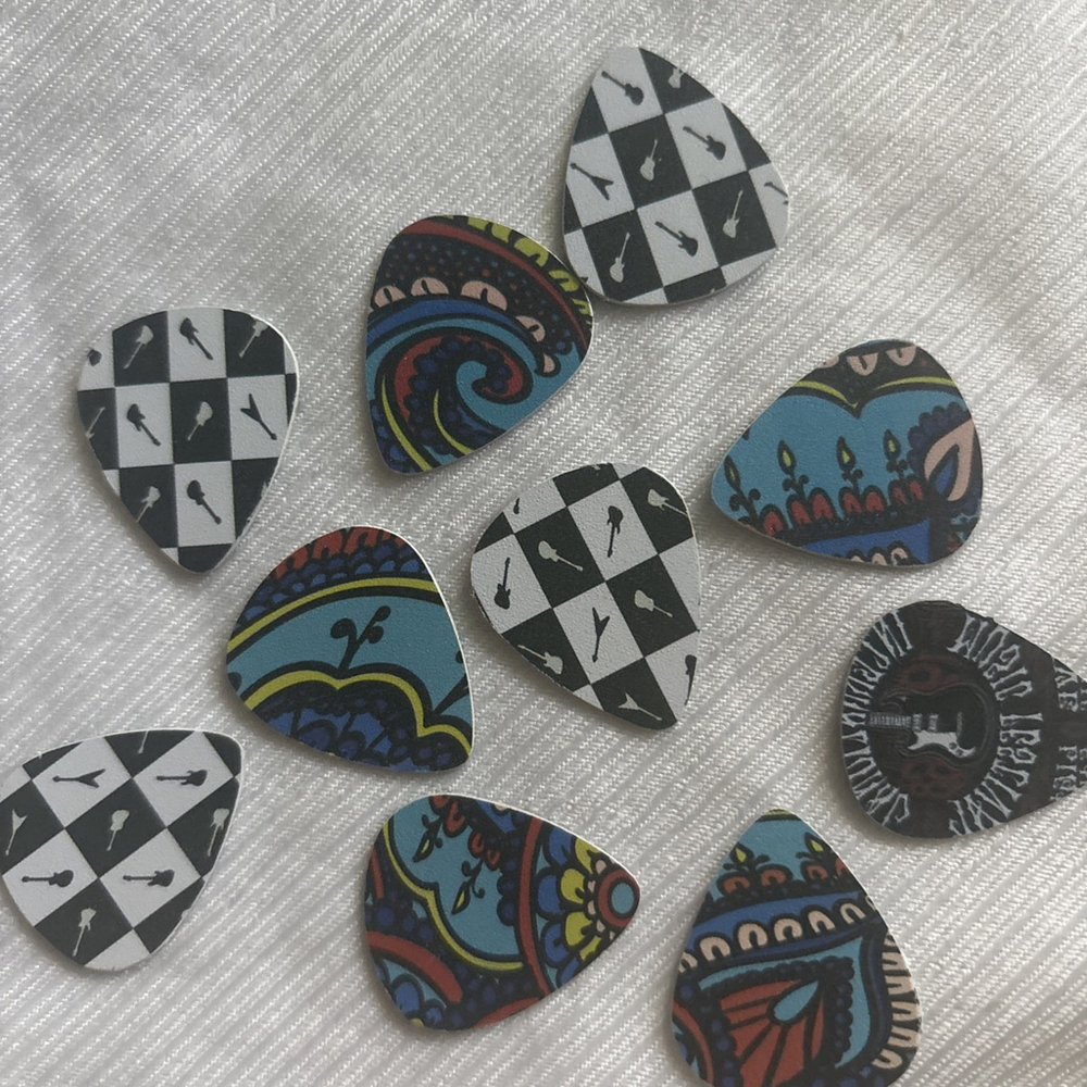 Guitar Pics Variety of 10 Custom Made Hard Picks